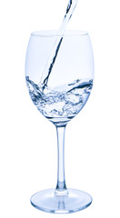 pouring water into glass