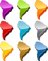 South America map icon set