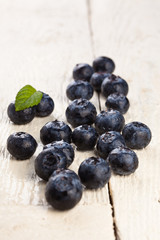 Blueberries  on a painted table