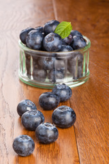 Blueberries  on a painted table