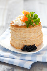 Vol au vent mit Kaviar