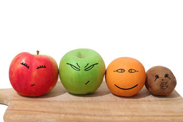 Fruits with faces