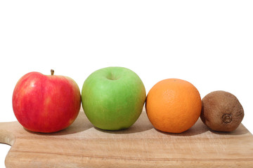 Fruits on a wooden board