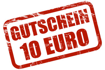 Grunge Stempel rot GUTSCHEIN 10 EURO