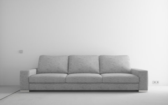Modern sofa in empty room