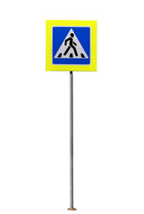 Belorussian crosswalk traffic sign with bright reflecting materi
