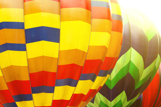 Photo of color hot air balloon and sunny day