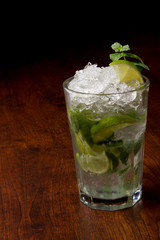 Mojito Cocktail on a wooden table