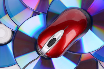 computer mouse and DVD