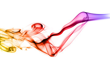 Colorful Abstract smoke shape on white