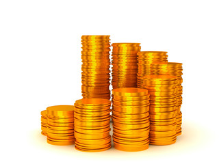 Growth and wealth: coins stacks