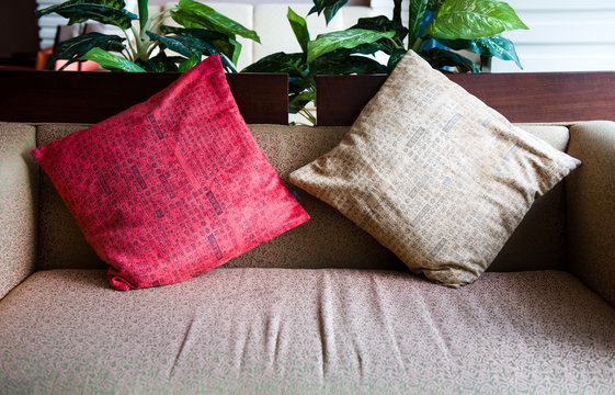 couch and pillow detail