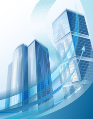 Modern city buildings and abstract business graph © Maribaben