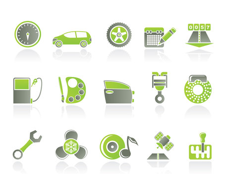 Car Parts, Services And Characteristics Icons