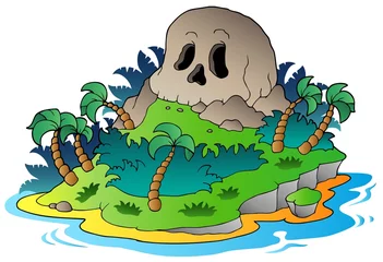 Cercles muraux Pirates Île du crâne de pirate