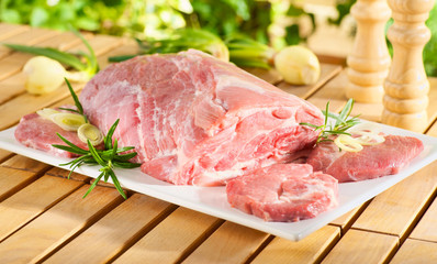 Raw chuck steak for barbecue