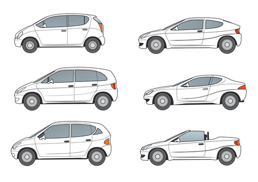 Weiße Kompaktvans, Coupe, Cabrio,Sportcoupe