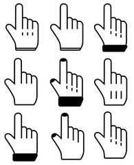Fototapeta premium Computer Maus Computermaus Mauszeiger Cursor Hand Set 4