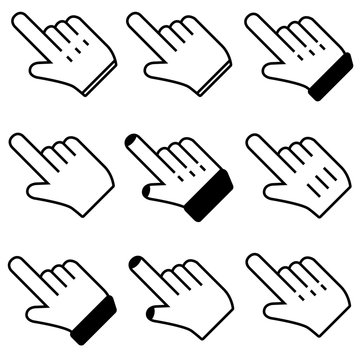 Computer Maus Computermaus Mauszeiger Cursor Hand Set 5