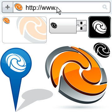 Business 3D swirl logo design.