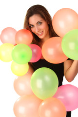 Fototapeta na wymiar Frau mit Luftballons