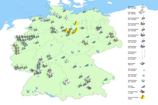 Kraftwerke in Deutschland  2011, Quelle: Bundesumweltamt