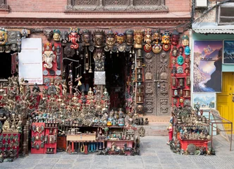 Gordijnen Selection of souvenirs, Kathmandu, Nepal © pawelkowalczyk