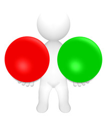 grüne & rote Kugel - Mensch