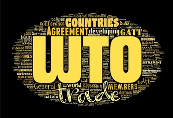 WTO - World Trade Organization isolated on black