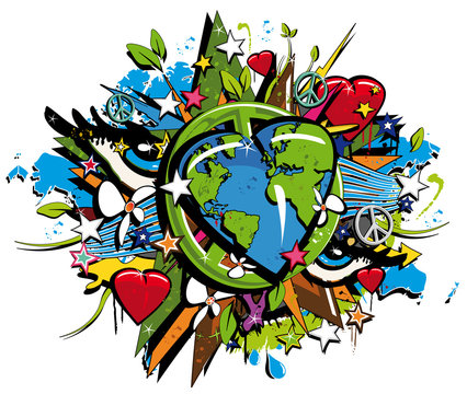 Graffiti Bio Earth Sustainable Development symbol pop art