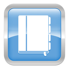 pictogramme carnet d'adresse série carré bleu