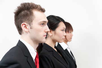 a portrait of businessperson looking