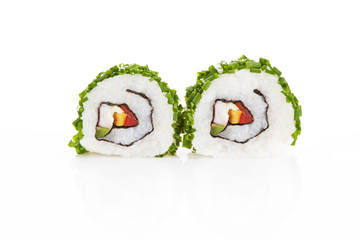 Sushi isolated on white.