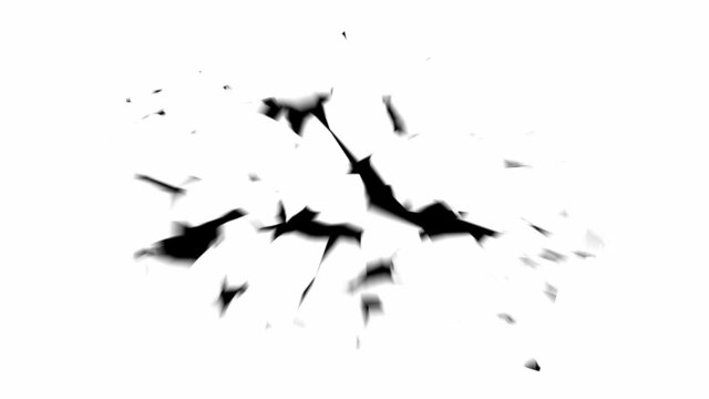 Exploding wall 3D transition - black background - masked