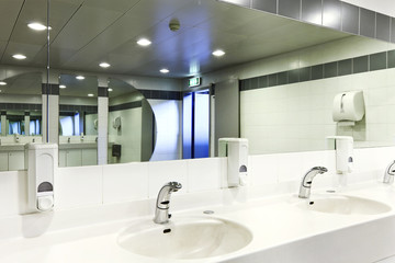 interior of a Congress Palace, public toilets in Lugano
