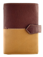 Leather wallet isolated on white background