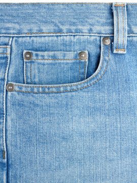 Pocket on blue jeans