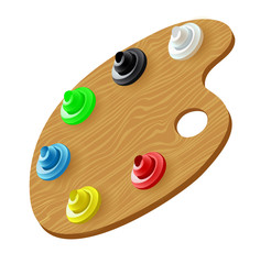 Wooden art palette. Vector illustration