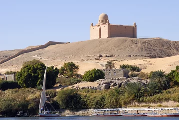 Fotobehang The Tomb of the Aga Khan at Aswan on the banks of the River Nile © quasarphotos