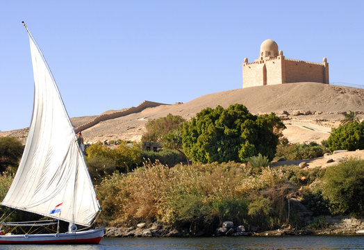 The Tomb of the Aga Khan at Aswan on the banks of the River Nile