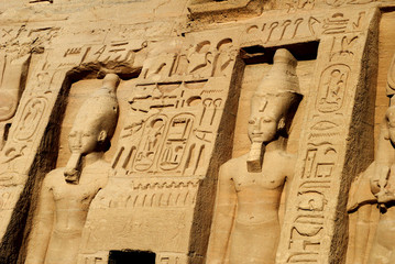 Temple of Nefertari dedicated to Hathor at Abu Simbel in Egypt