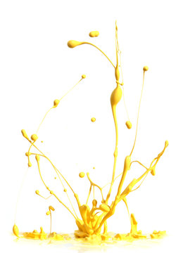 Yellow Paint Splashing