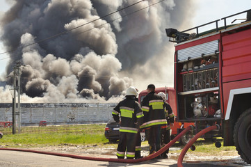 Firefighters heading to a fire