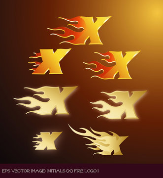 eps Vector image:initials（X）fire logo I
