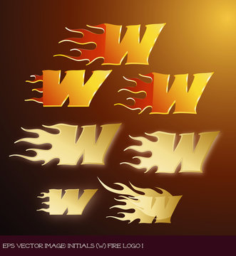 eps Vector image:initials（W）fire logo I