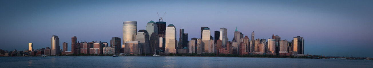 Fototapeta premium NEW YORK CITY may 2011. Lower Manhattan at sunset panorama from
