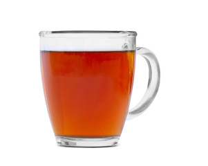 tea in cup isolated on white background