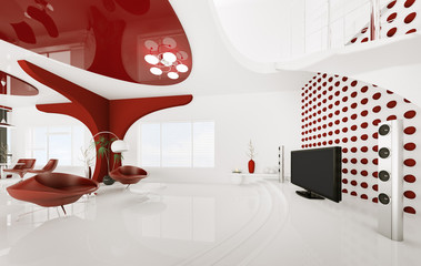 Modern Wohnzimmer Interior 3d render