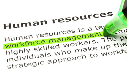 Fototapeta premium Workforce Management highlighted, under Human Resources