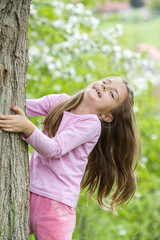 little girl on grass